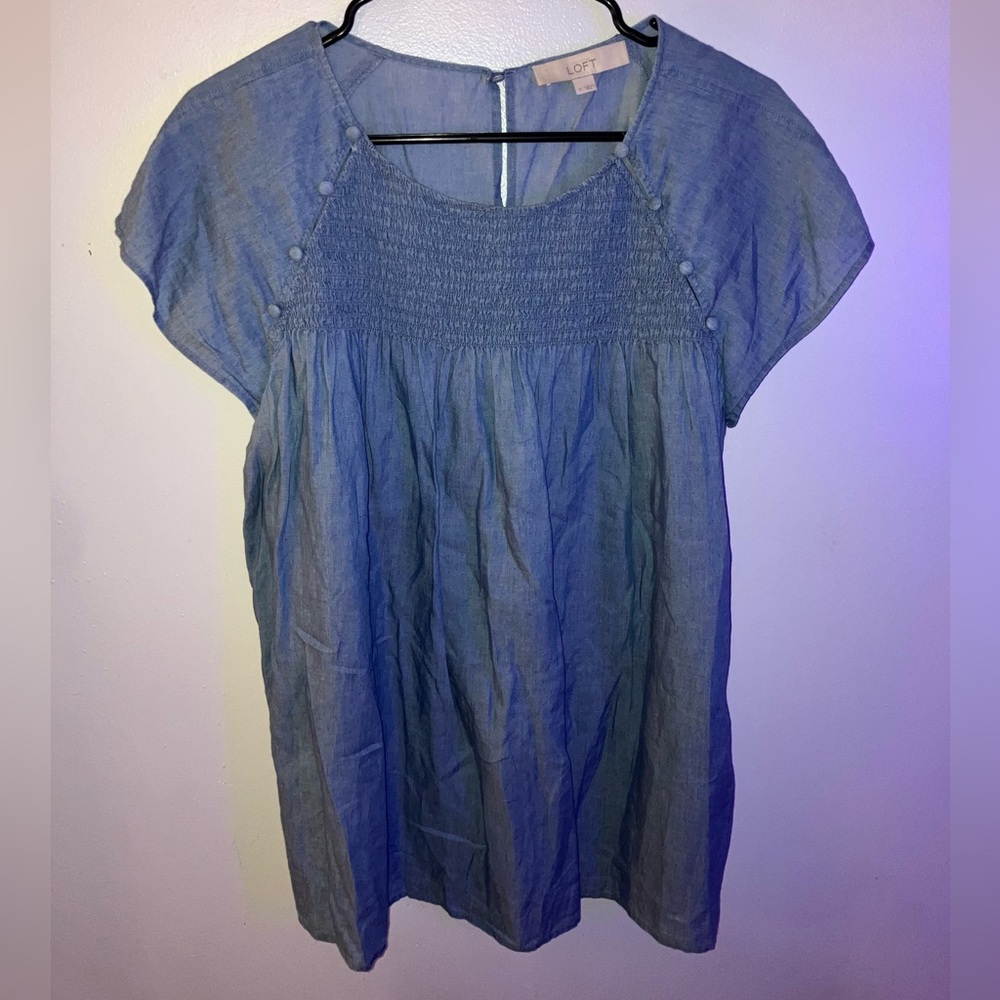 Loft blouse with button detail